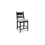 Tabourets de bar rembourrés Signature Design by Ashley Chadworth, hauteur comptoir, lot de 2, structure en bois noir avec assise rembourrée en mousse grise