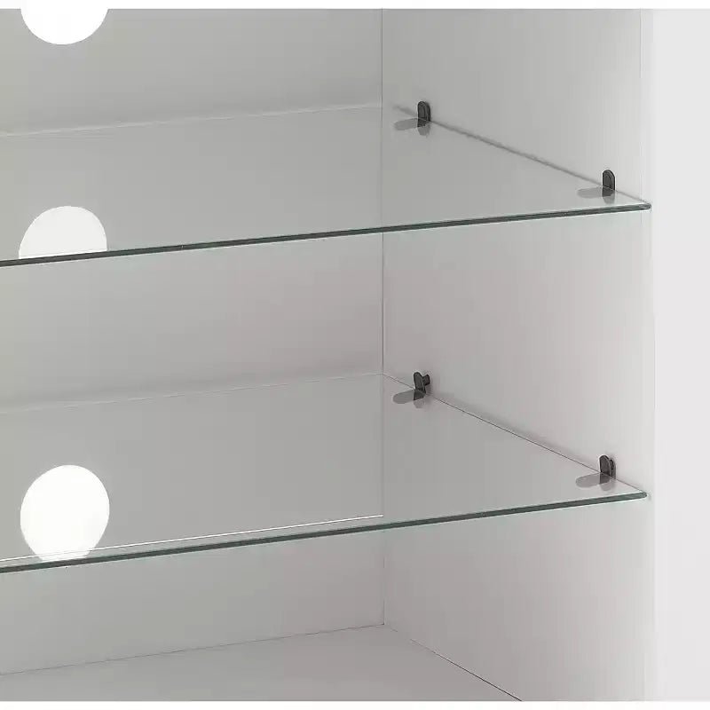 Meuble TV Foyer 3D TUYOHW avec Lumières LED pour TV jusqu'à 60 Pouces, Prise de Chargement USB et Étagères en Verre