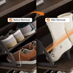 Meuble à chaussures avec 2 tiroirs basculants, meuble à chaussures en bois cannelé dissimulé avec étagère réglable, meuble de rangement à chaussures autoportant pour entrée ou couloir