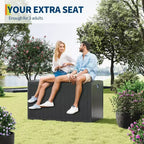 Acekool Coffre de rangement extérieur 454 L, verrouillable, en résine imperméable effet rotin, pour jardin et terrasse