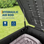Acekool Coffre de rangement extérieur 454 L, verrouillable, en résine imperméable effet rotin, pour jardin et terrasse