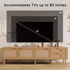 Meuble TV moderne pour téléviseurs jusqu'à 80 pouces, meuble de divertissement en bois de 70 pouces avec rangement et 2 tiroirs, console de table TV pour salon et chambre à coucher.