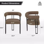 Lot de 2 chaises de salle à manger rondes modernes TUYOHW, chaises de salle à manger rembourrées avec siège coussiné et cadre en métal robuste