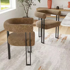 Lot de 2 chaises de salle à manger rondes modernes TUYOHW, chaises de salle à manger rembourrées avec siège coussiné et cadre en métal robuste
