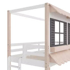 Lit superposé cabane Child Craft pour enfants, lit superposé Montessori bas en bois, échelle d'accès facile à la couchette supérieure