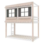 Lit superposé cabane Child Craft pour enfants, lit superposé Montessori bas en bois, échelle d'accès facile à la couchette supérieure
