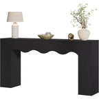 Lantine - Console de ferme de 160 cm, table de canapé en bois avec rangement, meuble d'entrée étroit et long pour couloir et salon