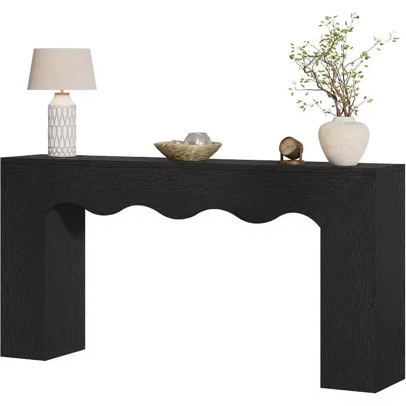 Lantine - Console de ferme de 160 cm, table de canapé en bois avec rangement, meuble d'entrée étroit et long pour couloir et salon