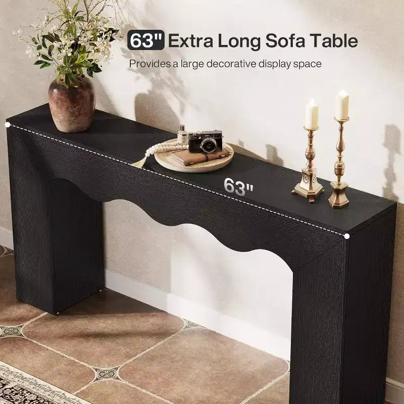 Lantine - Console de ferme de 160 cm, table de canapé en bois avec rangement, meuble d'entrée étroit et long pour couloir et salon