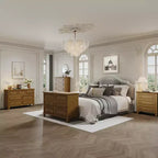 Commode COZONY à 7 tiroirs, Grande commode en bois avec poignées en métal, Meuble de rangement/Meuble TV pour chambre à coucher, salon, entrée