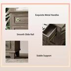 Commode COZONY à 7 tiroirs, Grande commode en bois avec poignées en métal, Meuble de rangement/Meuble TV pour chambre à coucher, salon, entrée