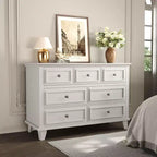 Commode COZONY à 7 tiroirs, Grande commode en bois avec poignées en métal, Meuble de rangement/Meuble TV pour chambre à coucher, salon, entrée