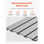 Panneaux muraux à lattes VEVOR, 2,4 x 1,2 m, lambris mural PVC pour garage avec conception modulaire, panneaux muraux à lattes gris faciles à installer et ajustables, gris