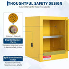 Armoire de sécurité jaune Acekool de 15 litres pour produits inflammables