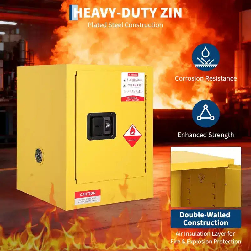 Armoire de sécurité jaune Acekool de 15 litres pour produits inflammables