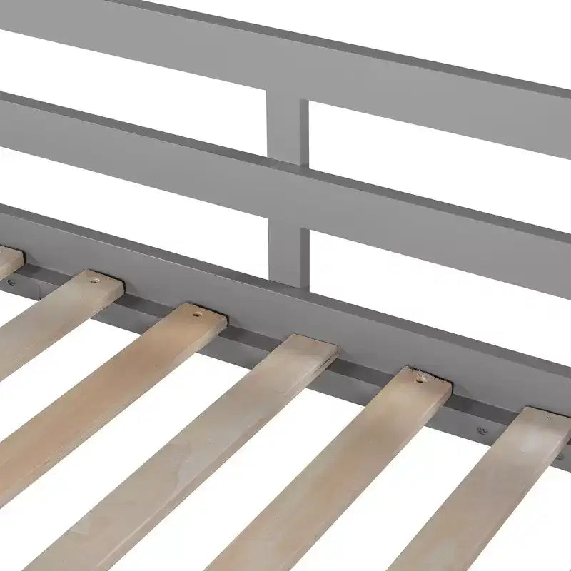 Lit mezzanine moderne en bois Luxystar, taille double, avec échelle inclinée
