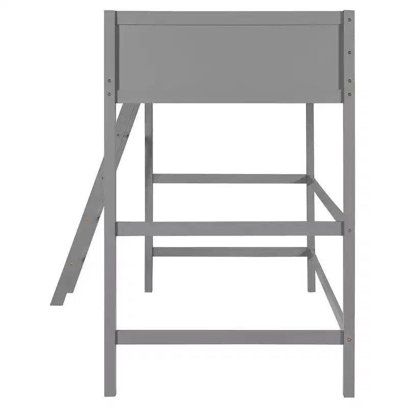 Lit mezzanine moderne en bois Luxystar, taille double, avec échelle inclinée