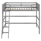 Lit mezzanine moderne en bois Luxystar, taille double, avec échelle inclinée