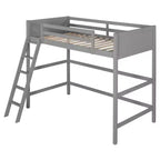 Lit mezzanine moderne en bois Luxystar, taille double, avec échelle inclinée