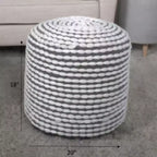 TUYOHW Pouf cylindrique fait à la main avec repose-pieds rembourré en tissu imperméable avec capitonnage, petit pouf pour salon, chambre à coucher