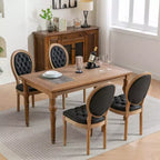 Lot de 2 chaises de salle à manger modernes, chaises de salle à manger de cuisine du milieu du siècle avec dossier, cadre et pieds en bois, décoration à rivets