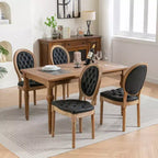 Lot de 2 chaises de salle à manger modernes, chaises de salle à manger de cuisine du milieu du siècle avec dossier, cadre et pieds en bois, décoration à rivets