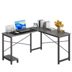 MAYEERTY Bureau d'angle en forme de L de 49 pouces, pour jeux, avec support d'unité centrale et sac latéral pour la maison, le bureau et le dortoir