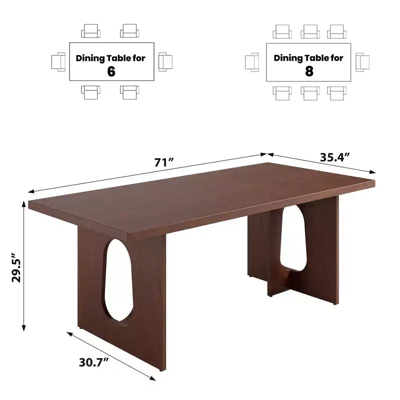 Table à manger, bureau d'ordinateur, bureau moderne, poste de travail en bois, plateau épaissi et base robuste, convient aux cuisines, bureaux et maisons