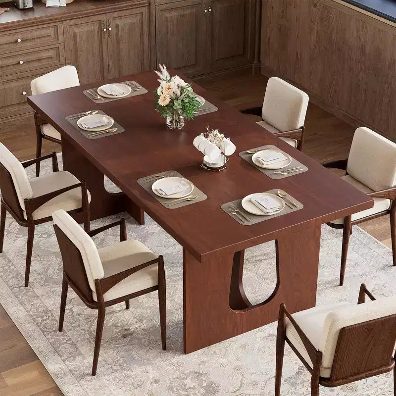 Table à manger, bureau d'ordinateur, bureau moderne, poste de travail en bois, plateau épaissi et base robuste, convient aux cuisines, bureaux et maisons