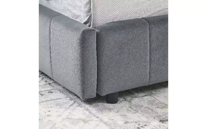 Lit de repos rembourré en velours TUYOHW Mid-Century avec 2 tiroirs, cadre de lit de rangement en bois d'eucalyptus, taille double, pour chambre et salon