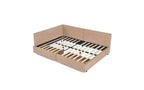Lit de repos rembourré en velours TUYOHW Mid-Century avec 2 tiroirs, cadre de lit de rangement en bois d'eucalyptus, taille double, pour chambre et salon