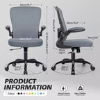 Chaise de Bureau Ergonomique KERDOM, Soutien Lombaire Réglable, Tissu en Maille Respirant, Durable et Fiable