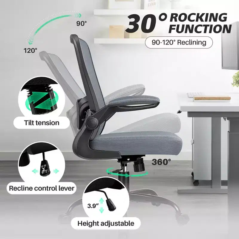 Chaise de Bureau Ergonomique KERDOM, Soutien Lombaire Réglable, Tissu en Maille Respirant, Durable et Fiable