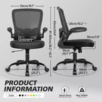 Chaise de Bureau Ergonomique KERDOM, Soutien Lombaire Réglable, Tissu en Maille Respirant, Durable et Fiable