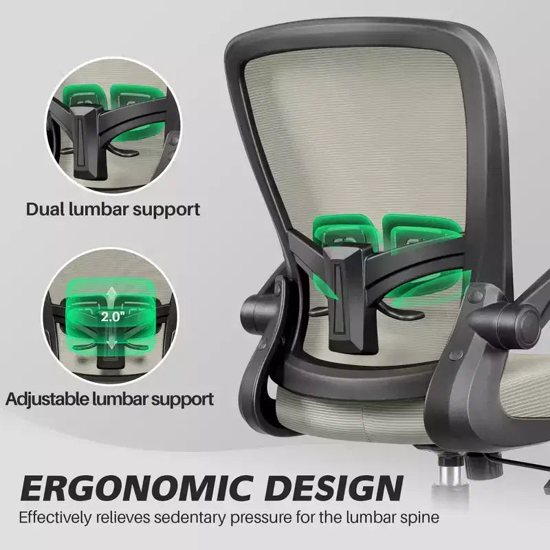 Chaise de Bureau Ergonomique KERDOM, Soutien Lombaire Réglable, Tissu en Maille Respirant, Durable et Fiable