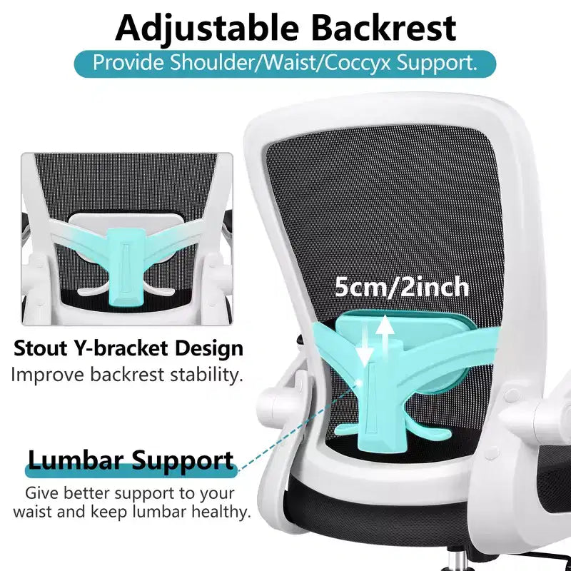 Chaise de Bureau Ergonomique KERDOM, Soutien Lombaire Réglable, Tissu en Maille Respirant, Durable et Fiable
