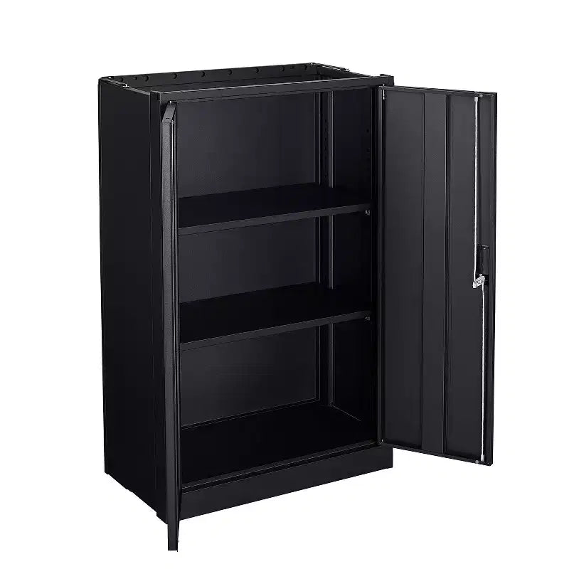 VIYET 41.97H Armoire de rangement métallique pliante, classeur avec portes verrouillables et étagère réglable, noir