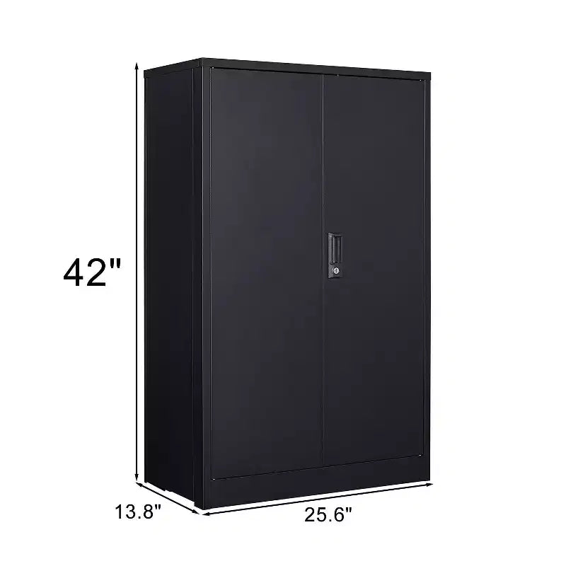 VIYET 41.97H Armoire de rangement métallique pliante, classeur avec portes verrouillables et étagère réglable, noir