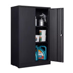 VIYET 41.97H Armoire de rangement métallique pliante, classeur avec portes verrouillables et étagère réglable, noir