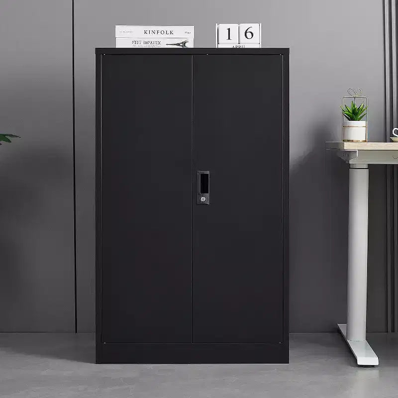 VIYET 41.97H Armoire de rangement métallique pliante, classeur avec portes verrouillables et étagère réglable, noir