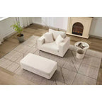 MAYEERTY Chaise Longue avec Ottoman de Rangement Amovible, Canapé-Lit Rembourré avec Oreillers Fauteuil Profond pour Salon Chambre