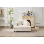 MAYEERTY Chaise Longue avec Ottoman de Rangement Amovible, Canapé-Lit Rembourré avec Oreillers Fauteuil Profond pour Salon Chambre