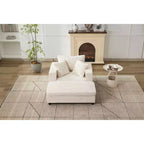 MAYEERTY Chaise Longue avec Ottoman de Rangement Amovible, Canapé-Lit Rembourré avec Oreillers Fauteuil Profond pour Salon Chambre