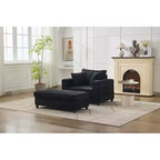 MAYEERTY Chaise Longue avec Ottoman de Rangement Amovible, Canapé-Lit Rembourré avec Oreillers Fauteuil Profond pour Salon Chambre