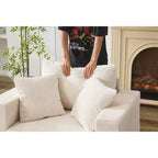 MAYEERTY Chaise Longue avec Ottoman de Rangement Amovible, Canapé-Lit Rembourré avec Oreillers Fauteuil Profond pour Salon Chambre