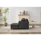 MAYEERTY Chaise Longue avec Ottoman de Rangement Amovible, Canapé-Lit Rembourré avec Oreillers Fauteuil Profond pour Salon Chambre
