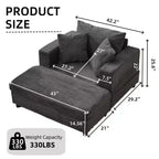 MAYEERTY Chaise Longue avec Ottoman de Rangement Amovible, Canapé-Lit Rembourré avec Oreillers Fauteuil Profond pour Salon Chambre
