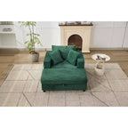 MAYEERTY Chaise Longue avec Ottoman de Rangement Amovible, Canapé-Lit Rembourré avec Oreillers Fauteuil Profond pour Salon Chambre