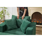 MAYEERTY Chaise Longue avec Ottoman de Rangement Amovible, Canapé-Lit Rembourré avec Oreillers Fauteuil Profond pour Salon Chambre