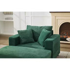 MAYEERTY Chaise Longue avec Ottoman de Rangement Amovible, Canapé-Lit Rembourré avec Oreillers Fauteuil Profond pour Salon Chambre